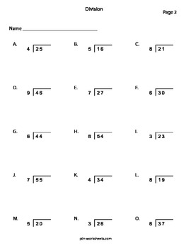 Long Division Practice Worksheets - 10 pages - PDF by KJW Publications