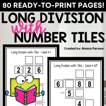 Preview of Long Division Practice Worksheets and Activities Division Tiles