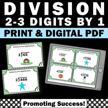 Long Division Practice Without Remainders Math Task Cards Games SCOOT Review