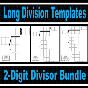 Preview of Long Division Problem Template 2-Digit Divisor Bundle