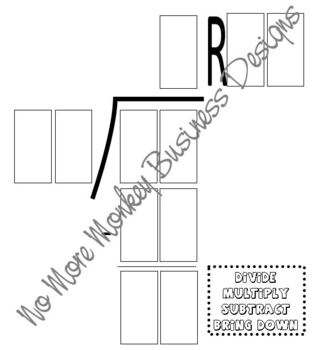 Preview of Long Division Problem Template Worksheet-2 digit divisor 2 digit dividend