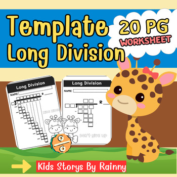 Preview of Long Division Template Worksheet for2-8 digit Dividend by 1-2 digit ; Clip Art
