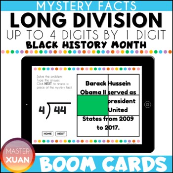 Preview of Long Division Problems For 4th Grade (Black History Month Activities)