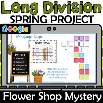Preview of Long Division Project - End of year Long Division practice for Google Slides
