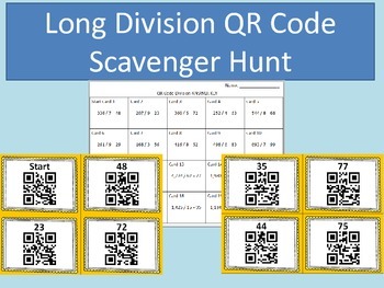 Preview of Long Division QR Code Scavenger Hunt
