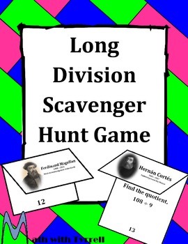 Preview of Long Division Scavenger Hunt Game
