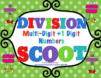Preview of Long Division Scoot - Multi-Digit by 1 Digit Division