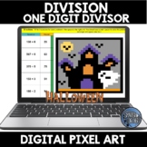 Long Division Single Digit Divisor Halloween Digital Pixel Art
