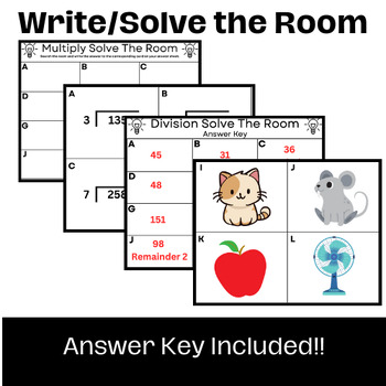 Preview of Long Division Solve the Room Task Cards