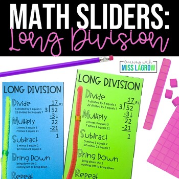 Preview of Long Division Steps Sliders Aid Manipulative