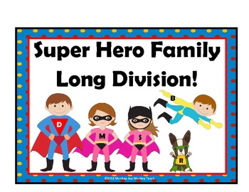 Preview of Long Division  Strategy  Super Hero Theme
