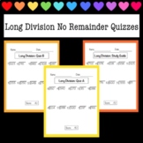 Long Division Study Guide & Quizzes - No Remainder