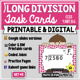 Long Division Task Card Set #5 - w/ unique answer code - 4