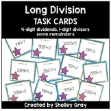 Long Division Task Cards: 4-digit by 1-digit, some remainders