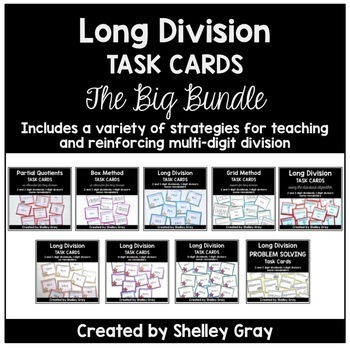 Preview of Long Division Task Cards: The Big Bundle