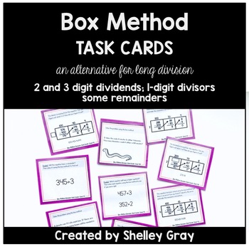 Preview of Long Division Task Cards: The Box or Area Method