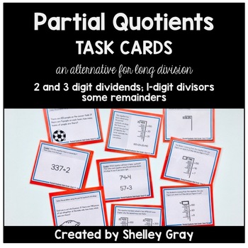 Preview of Long Division Task Cards: The Partial Quotients Strategy