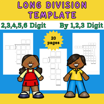 Preview of Long Division Template : 2,3,4,5,6-Digit By 1,2,3-Digit : Clip Art