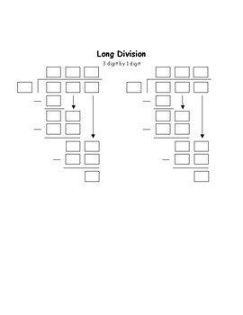 Long Division Template by Steph Teaches it All TPT