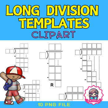Preview of Long Division Template Clipart Blank Collection | Standard algorithm | Math