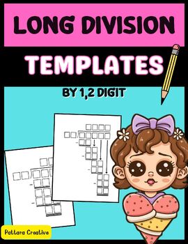 Preview of Long Division Templates By 1,2 Digit Divisor