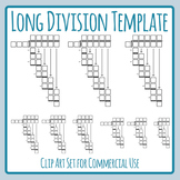Long Division Templates - Math Numbers Clip Art Set for Co