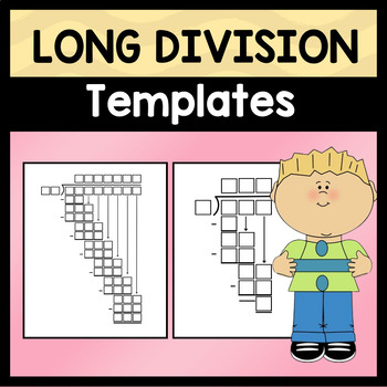 Preview of Long Division Templates by 1,2 digit - Math Clip Art Set for Commercial Use