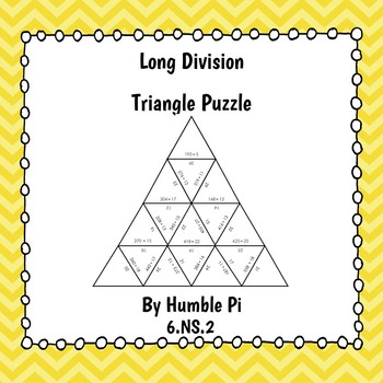 Preview of Long Division Triangle Puzzle- 6.NS.2