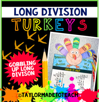 Preview of Long Division Turkey - Gobbling Up Long Division Cut & Paste Activity