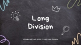 Long Division Vocabulary and Steps