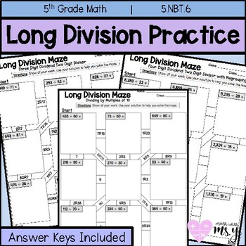 Preview of Long Division Maze Practice