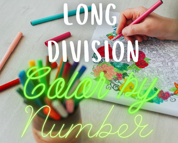 Preview of Long Division With and Without Remainders Color by Number