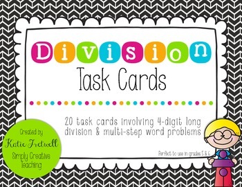 Preview of Long Division Word Problem Task Cards
