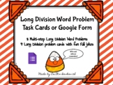 Long Division Word Problem Task Cards & Google Form (one d