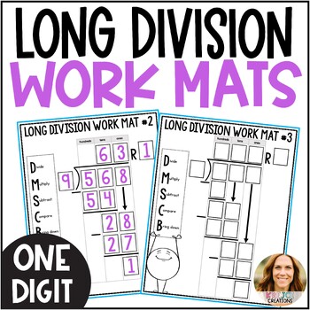 Preview of Long Division Work Mats for Standard Algorithm - Divide by 1-Digit Numbers