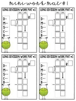 Long Division Work Mats for Standard Algorithm - Divide by 1-Digit Numbers