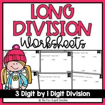 long division worksheets 3 digit by 1 digit division tpt