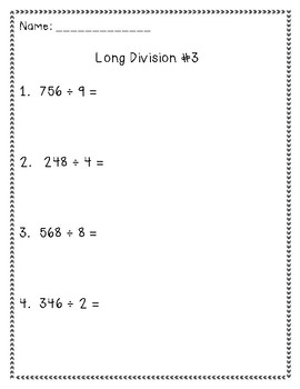 long division worksheets by jamie crofoot small town