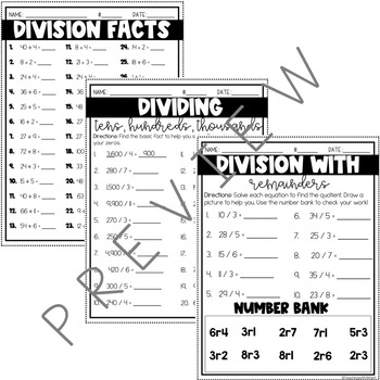 long division worksheets 4th grade by teaching with a point tpt