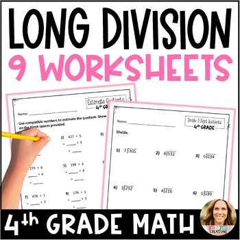 long division worksheets and google forms assessment 4th grade tpt