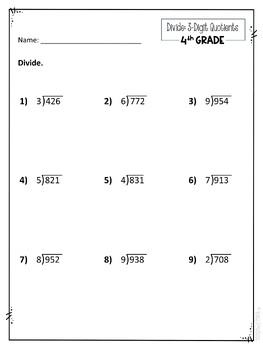 long division worksheets and google forms assessment 4th grade tpt