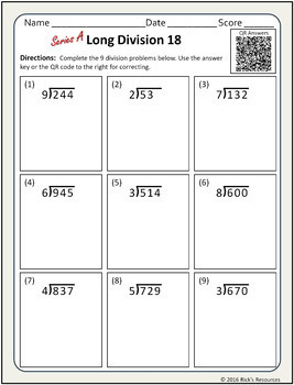 best long division worksheets beginning levels by rick s resources
