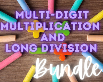 Preview of Long Division and Multi-Digit Multiplication Color by Number BUNDLE