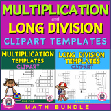 Long Division and Multiplication Learning Template Clipart