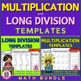 Long Division and Multiplication Learning Template | Math Bundle