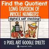 Long Division of Whole Numbers Digital Pixel Art | Quotien