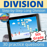 Long Division with Decimals Boom Cards Winter Distance Learning