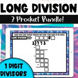 Long Division with One Digit Divisor Digital Task Cards Pr