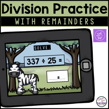 Preview of Long Division with Remainders - Boom Cards