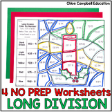Long Division with Remainders Color by Number Christmas Ma